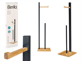 Berilo Portarrollo Bambú Negro 69.5x19x3.5 cm (Set de 8)