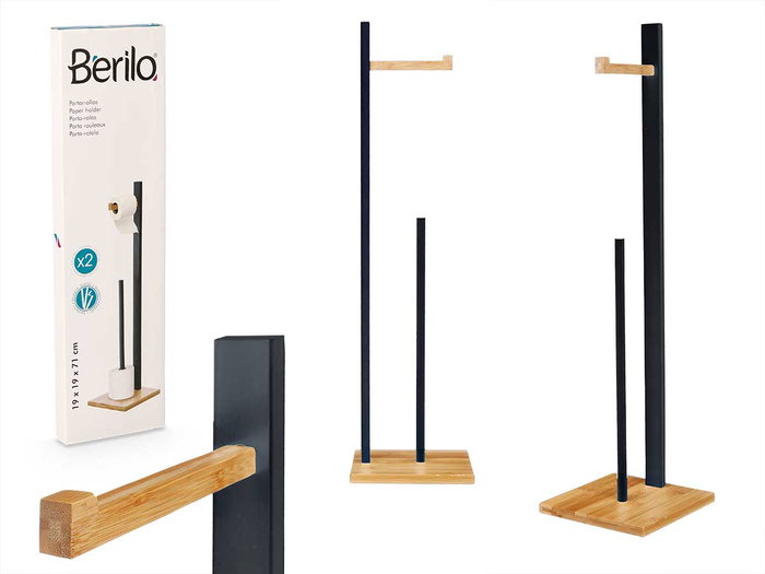 Berilo Portarrollo Bambú Negro 69.5x19x3.5 cm (Set de 8) Berilo Portarrollo Bambú Negro 69.5x19x3.5 cm (Set de 8)