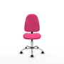 Silla de oficina Algarra con mecanismo Contacto permanente básico tapizada con Similpiel color Rosa. Equipada con Base cromada, Sin brazos y Ruedas de nailon 50 mm