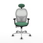 PIQUERAS Y CRESPO Silla de oficina Jorquera con mecanismo Sincro/Traslack, Verde esmeralda y Blanco