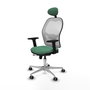 PIQUERAS Y CRESPO Silla de oficina Jorquera con mecanismo Sincro/Traslack, Verde esmeralda y Blanco