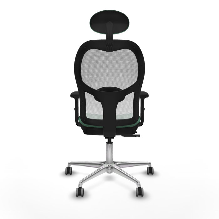 PIQUERAS Y CRESPO Silla de oficina Jorquera con mecanismo Sincro/Traslack, Verde esmeralda y Blanco