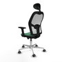 PIQUERAS Y CRESPO Silla de oficina Jorquera con mecanismo Sincro/Traslack, Verde esmeralda y Blanco