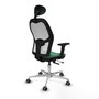 PIQUERAS Y CRESPO Silla de oficina Jorquera con mecanismo Sincro/Traslack, Verde esmeralda y Blanco