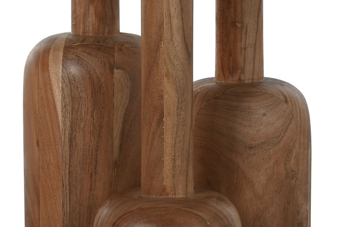 DKD Home Decor Mesa Redonda Comedor Moderno Acacia Metal Natural Negro 106 x 106 x 76 cm