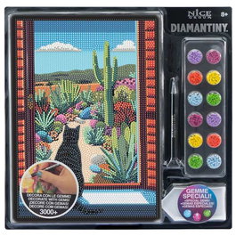 Nice Diamimantiny Level Up Surtido 18 - Juego de mosaicos con gemas de colores en 3D para niños, tablero 32x32x2.4 cm, modelos surtidos, instrucciones en español