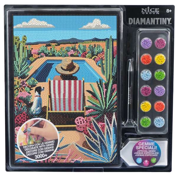 Nice Diamimantiny Level Up Surtido 18 - Juego de mosaicos con gemas de colores en 3D para niños, tablero 32x32x2.4 cm, modelos surtidos, instrucciones en español