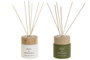 DKD Home Decor Ambientador Blanco Verde Cristal Madera 7 x 8 x 7 cm