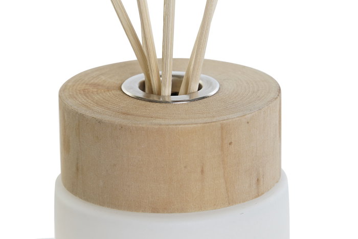 DKD Home Decor Ambientador Blanco Verde Cristal Madera 7 x 8 x 7 cm
