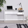 Hanah Home Mesa de Estudio CMS-510-DD-1 Blanca 120x75x60 cm con Cajón Taquilla para Estudiantes