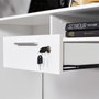 Hanah Home Mesa de Estudio CMS-510-DD-1 Blanca 120x75x60 cm con Cajón Taquilla para Estudiantes