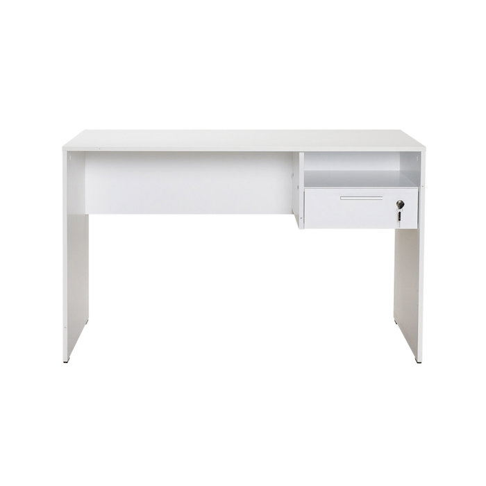 Hanah Home Mesa de Estudio CMS-510-DD-1 Blanca 120x75x60 cm con Cajón Taquilla para Estudiantes