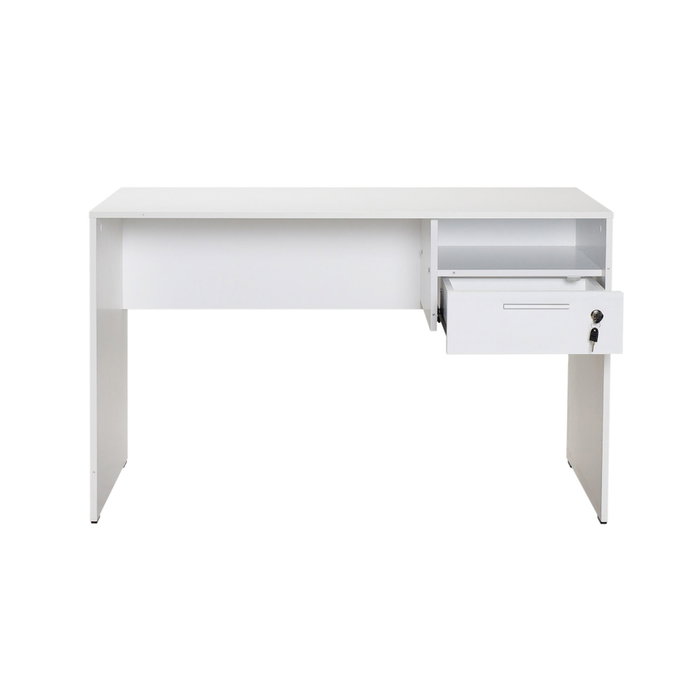Hanah Home Mesa de Estudio CMS-510-DD-1 Blanca 120x75x60 cm con Cajón Taquilla para Estudiantes
