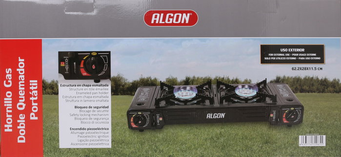 Algon Bbq Hornillo de Gas Portátil Doble
