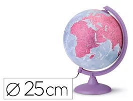 Nova rico Globo terráqueo Purple con luz base y meridiano color morado diámetro 25 cm