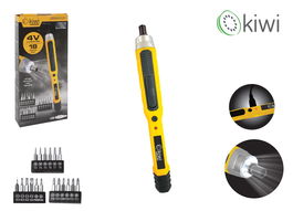 Kiwi Juego de Destornilladores Eléctricos Inalámbricos Recargable USB con 18 Accesorios - 21 x 10.5 x 3.5 cm (5 Cajas)