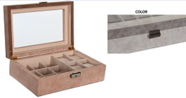 DKD Home Decor Joyero y Relojero de Corcho Natural Gris y Marrón