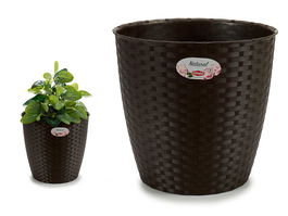 Stefanplast Maceta Natural Interior/Exterior 29x29x26.5cm Chocolate Plástico 12.5L (Set de 6)
