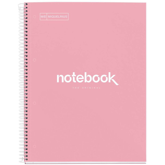 Miquelrius Cuaderno Espiral Emotions A4 80 Hojas Cuadro 5 mm Rosa
