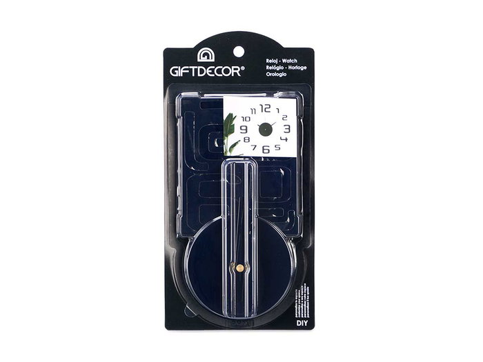 Giftdecor Reloj Pegatina 35 cm Negro Brillo (Set de 12)