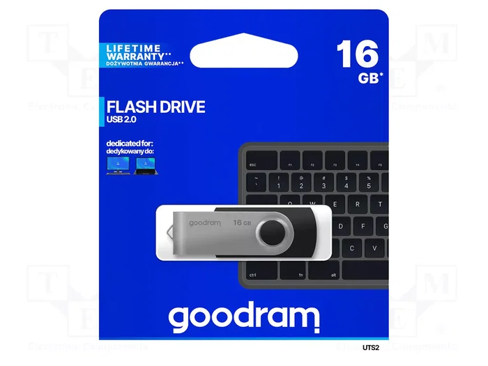 GOODRAM Pendrive 16GB USB 2.0 Negro
