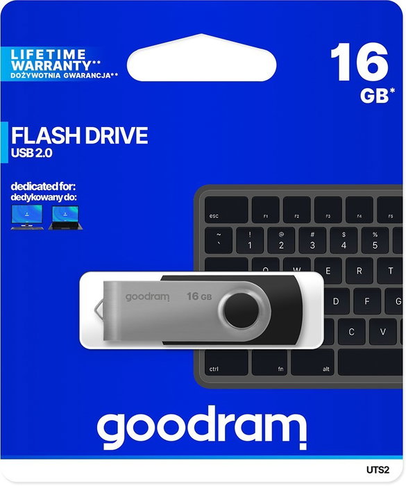 GOODRAM Pendrive 16GB USB 2.0 Negro