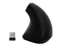 Q-connect Ratón Óptico Inalámbrico Ergonómico Vertical DPI 800/1200/1600 Pilas AAA Negro