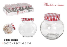Mediterraneo Tarrito Vidrio 2 Posiciones 280 cc 9.2x7.1x9.3 cm (48 Unidades)