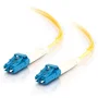 C2G 85605 Cable de Fibra Óptica Monomodo LC-LC, 2m, OFNR, 9/125 μm, Full Duplex, Amarillo, Chaqueta PVC