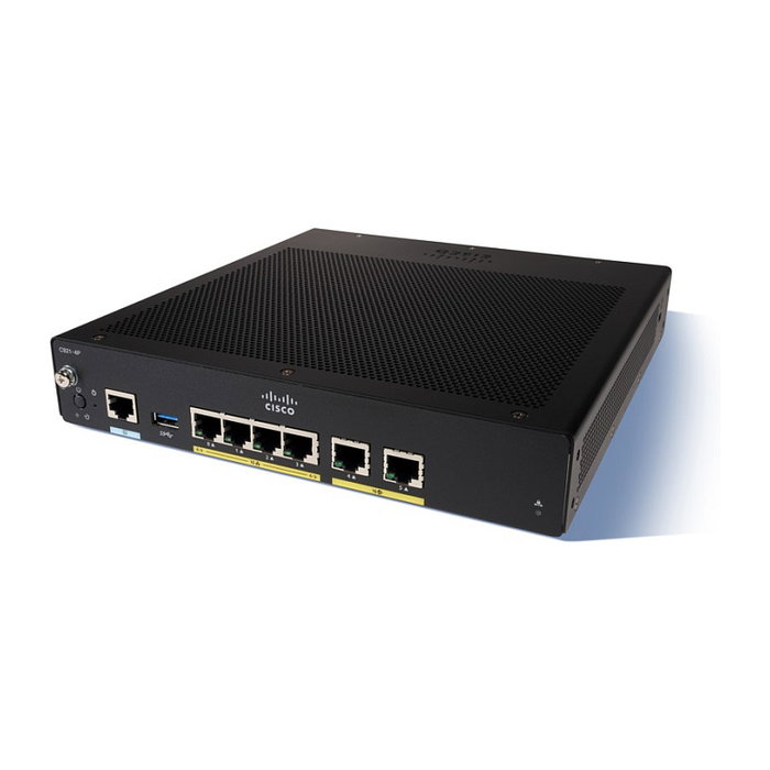 Cisco C927-4P Router VDSL2/ADSL2+ con 4 Puertos Gigabit Ethernet LAN, USB 2.0, Firewall, QoS, VPN, Gestión Web, Negro