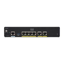 Cisco C927-4P Router VDSL2/ADSL2+ con 4 Puertos Gigabit Ethernet LAN, USB 2.0, Firewall, QoS, VPN, Gestión Web, Negro