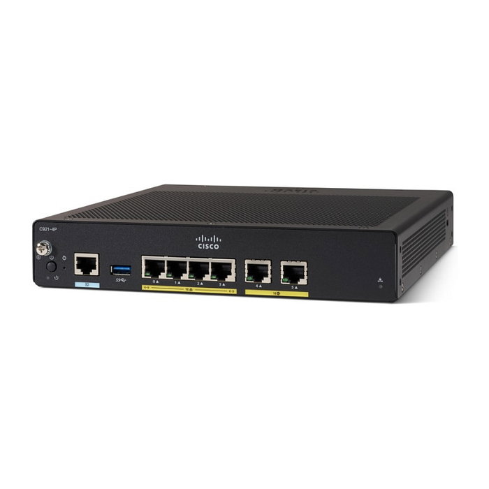 Cisco C927-4P Router VDSL2/ADSL2+ con 4 Puertos Gigabit Ethernet LAN, USB 2.0, Firewall, QoS, VPN, Gestión Web, Negro