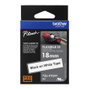 Brother TZe-FX241 Cinta Laminada Flexible Negro sobre Blanco 18mm
