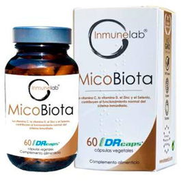 INMUNELAB Micobiota 60 Cap. Complemento Alimenticio Probióticos para Sistema Digestivo e Inmune Vegano