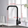 IBERGRIF Grifo de cocina fregadero vertical caño alto negro M22105B