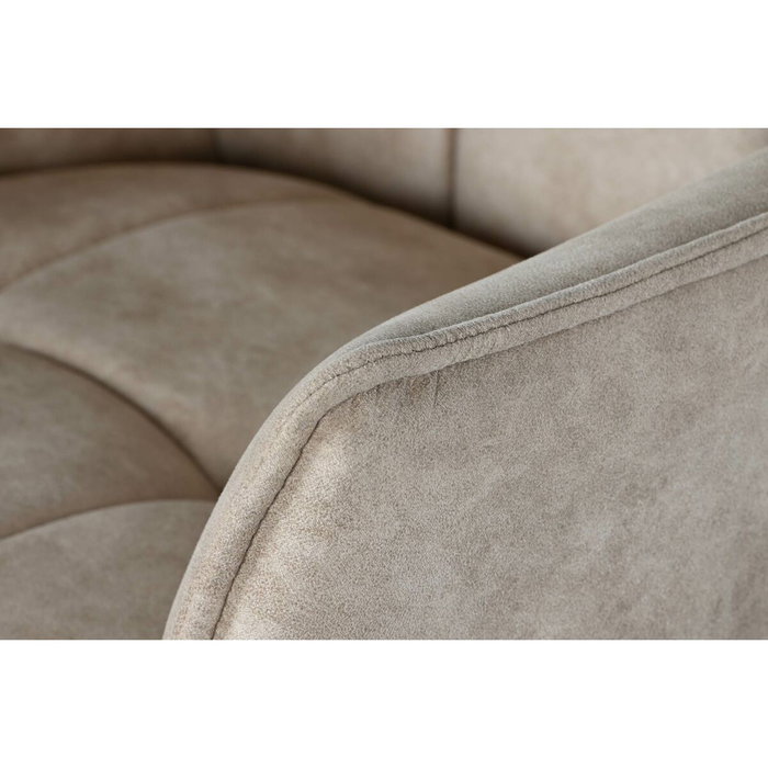 DKD Home Decor Taburete de Microfibra y Metal Beige y Negro DKD Home Decor Taburete de Microfibra y Metal Beige y Negro