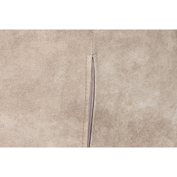 DKD Home Decor Taburete de Microfibra y Metal Beige y Negro DKD Home Decor Taburete de Microfibra y Metal Beige y Negro