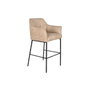 DKD Home Decor Taburete de Microfibra y Metal Beige y Negro