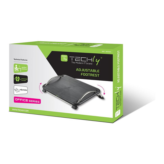 Techly ICA-FR 13 Reposapiés Ajustable Negro