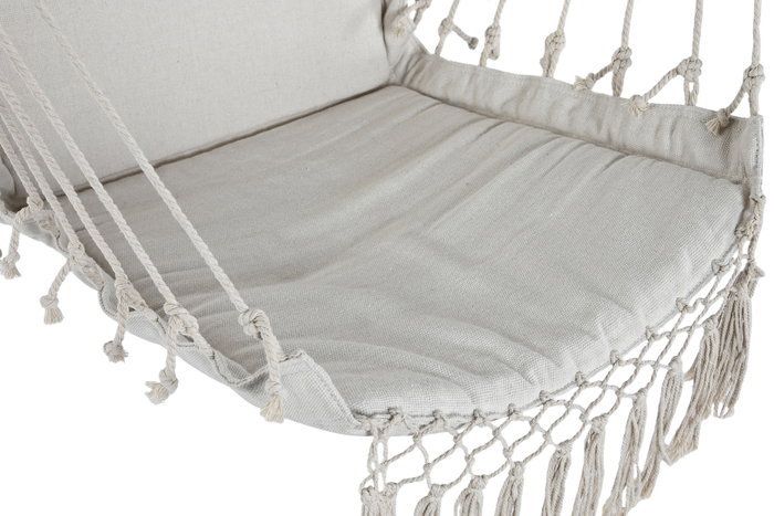 DKD Home Decor Silla Colgante Algodón Abeto Blanco
