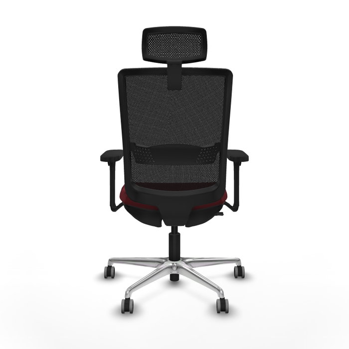 PIQUERAS Y CRESPO Silla de oficina Haches Granate y Negro con Mecanismo Sincro/Traslack