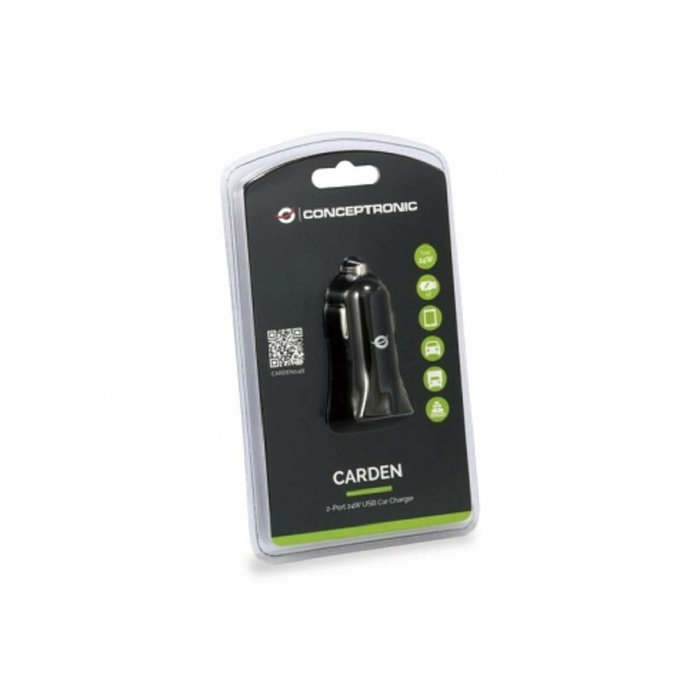 Conceptronic Carden04B Cargador de Coche con 2 Puertos USB-A, 24W Conceptronic Carden04B Cargador de Coche con 2 Puertos USB-A, 24W