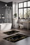 Mijölnir CT-5079 Juego de Alfombrillas de Baño 2 Piezas Poliéster Antideslizante Antibacteriano Lavable a Máquina 40x60cm 60x100cm