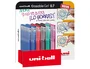 UNI-BALL Bolígrafo Roller UF-222 Tinta Gel Borrable Colores Surtidos Expositor de 36
