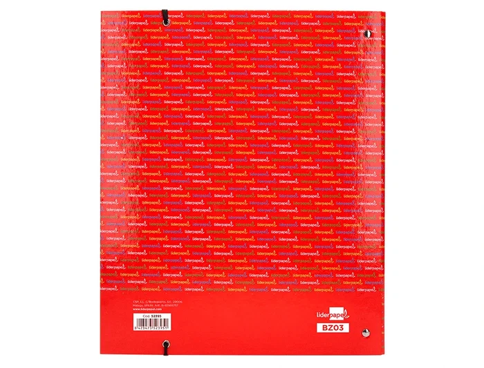 Liderpapel Carpeta con Recambio A5 Cuadro 5mm, 4 Anillas de 20mm, Forrada, 120 Hojas 80 g/m², Colores Surtidos (Azul, Blanco, Celeste, Naranja, Rojo, Verde)