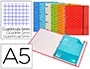 Liderpapel Carpeta con Recambio A5 Cuadro 5mm, 4 Anillas de 20mm, Forrada, 120 Hojas 80 g/m², Colores Surtidos (Azul, Blanco, Celeste, Naranja, Rojo, Verde)