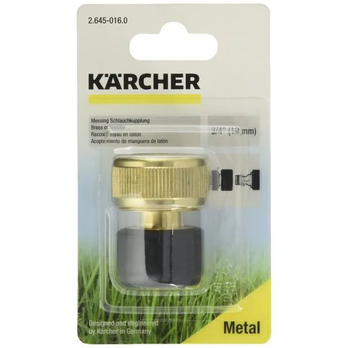 Karcher Racor de Latón - Ø19 mm - Calidad Superior - Compatible con Mangueras de 13 mm y 15 mm Karcher Racor de Latón - Ø19 mm - Calidad Superior - Compatible con Mangueras de 13 mm y 15 mm