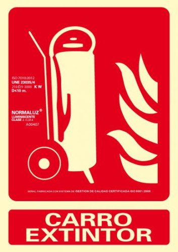 Archivo 2000 Pictograma Carro Extintor Rojo Fotoluminiscente 210x300 mm