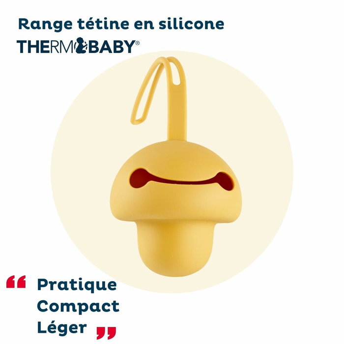 Thermobaby Portachupetes Amarillo Miel de Silicona