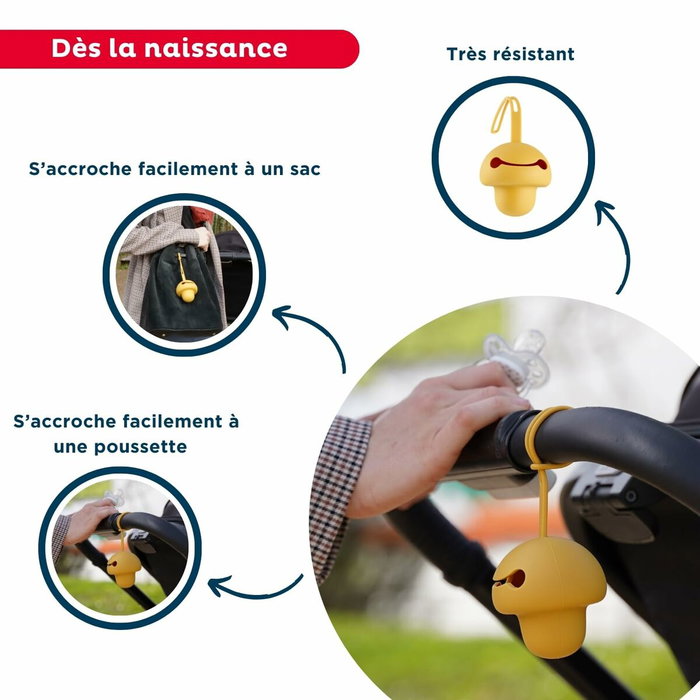 Thermobaby Portachupetes Amarillo Miel de Silicona
